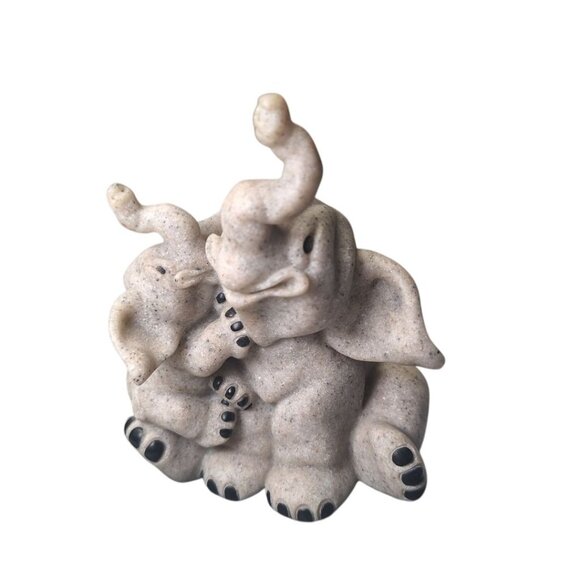 Quarry Critters Elephant Evian Ella 2001 Figurine Resin Stone Vintage Smiles - Picture 5 of 7